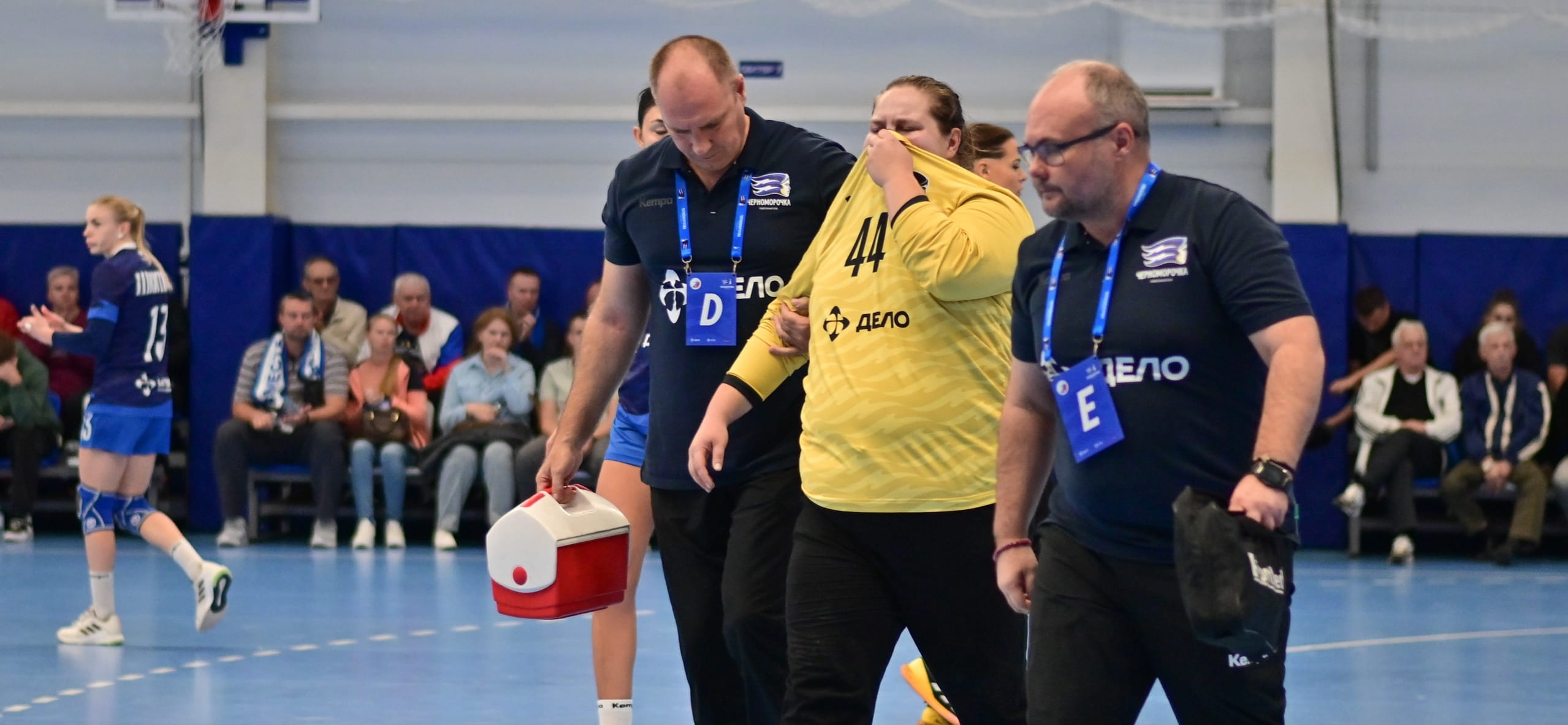 Врач "Черноморочки" Кирилл Холин: "У Елизаветы Дяченко повреждение мышц задней поверхности бедра. Будет проведено контрольное исследование"