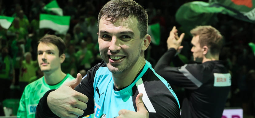 Европейская лига. Российский голкипер "Берлина" Виктор Киреев — автор лучшего вратарского спасения в восьмом туре (ВИДЕО)