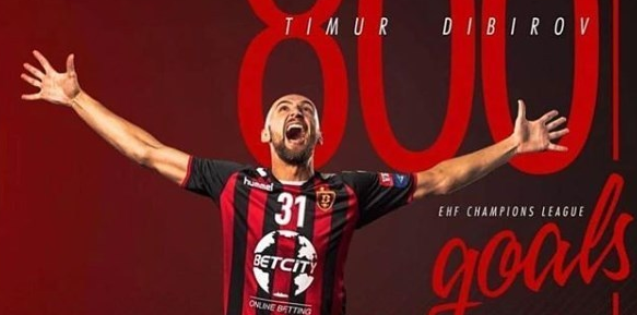 Левый крайний македонского "Вардара" и сборной России Тимур Дибиров преодолел отметку в 800 голов в Лиге чемпионов