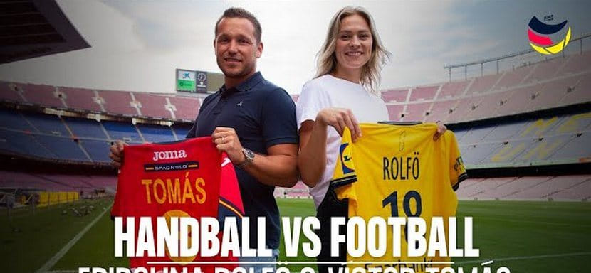 Легенда "Барселоны" Виктор Томас и шведская футболистка Фридолина Рольфё сразились в челлендже (ВИДЕО)