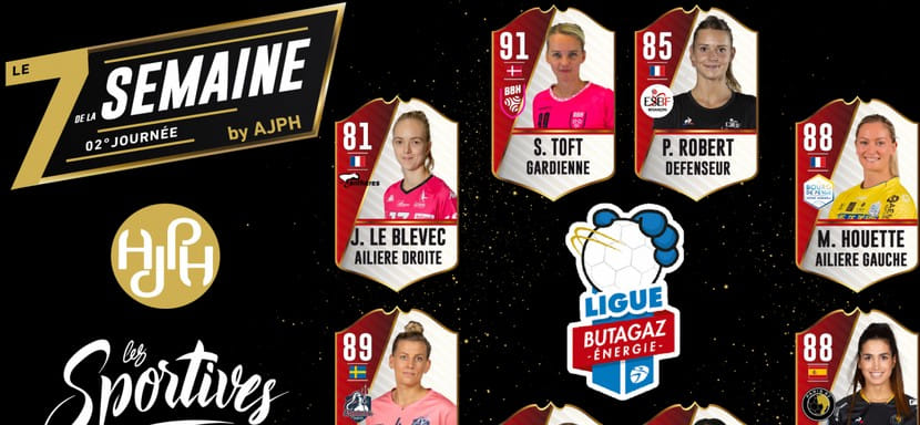 Франция. Представлена символическая сборная второго тура женского чемпионата. В команду вошли по две гандболистки "Бреста" и "Бур-де-Пежа"