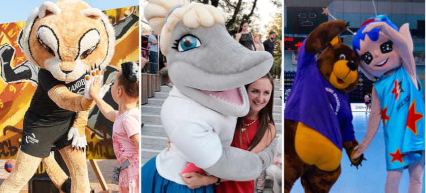 Викки, Миша, Бой, Ника, слон и Рыжий, принимайте Катраночку! Талисманы клубов Суперлиги