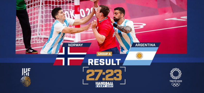 Олимпиада. Сборная Норвегии сломила сопротивление аргентинцев и одержала вторую победу в Токио. У Сандера Сагосена семь голов