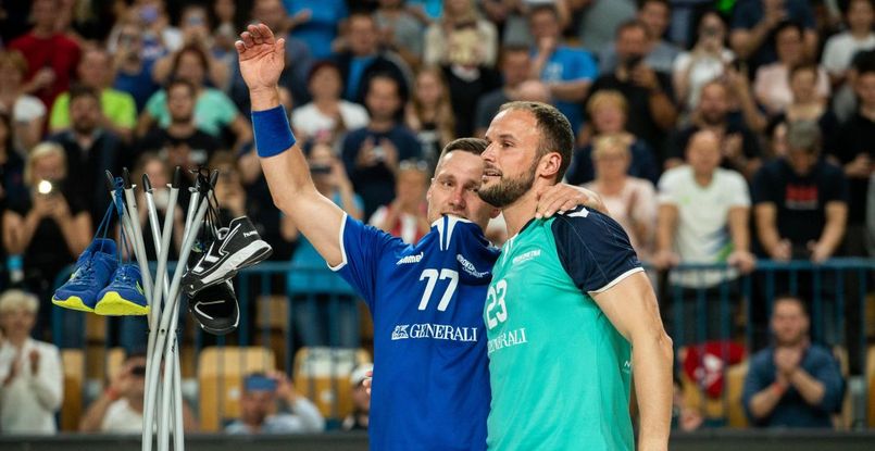 Словения. Сергей Рутенко и Талант Дуйшебаев приняли участие в прощальном матче Уроша Зормана и Луки Жвижея