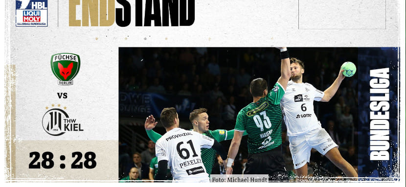 Бундеслига. В центральном поединке игрового дня "Берлин" и "Киль" сыграли вничью, "Гамбург" уступил "Фленсбургу" и другие результаты
