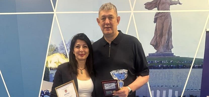 Россия. Стелла Вартанян, Олег Кулешов и Олег Гребнев награждены юбилейной медалью, посвящённой 100-летию образования Минспорта