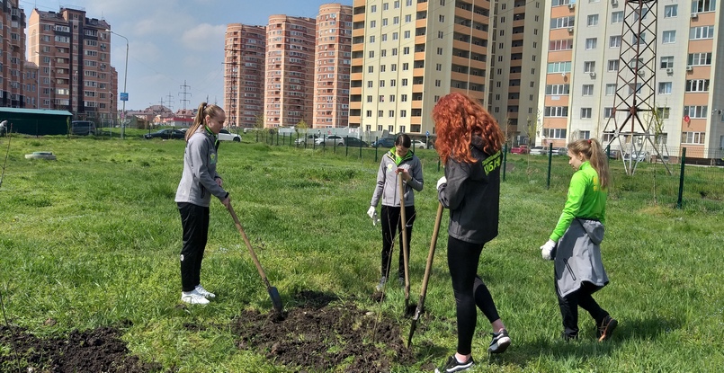 Гандбольный клуб "Кубань" принял участие в экологической акции "Краснодар — 10000 деревьев"