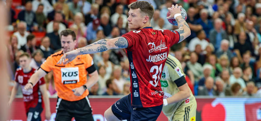 Восемь голов Марко Гргича и Эмиля Якобсена помогли "Фленсбургу" расправиться с "Ганновером" в единственном матче дня в бундеслиге